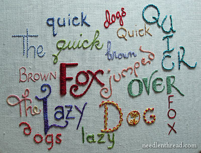 Hand Embroidery Lettering and Text Tutorials on wwwneedlenthreadcom