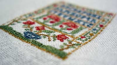 Hand Embroidery on a Little Sampler