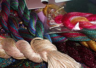 New Embroidery Stash Supplies: Fabric, Threads, Beads, Ribbons
