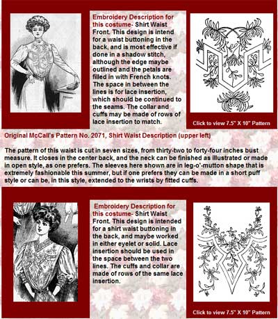 McCall's Magazine, May, 1908: Embroidery for Clothing