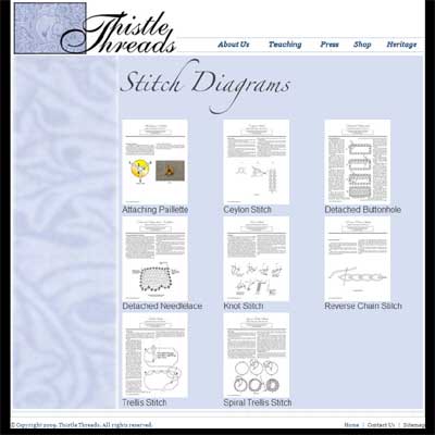 Thistle Threads Embroidery Website - Free Designs and Stitch Instructions