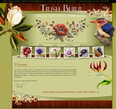 Trish Burr's Long and Short Stitch Embroidery Website