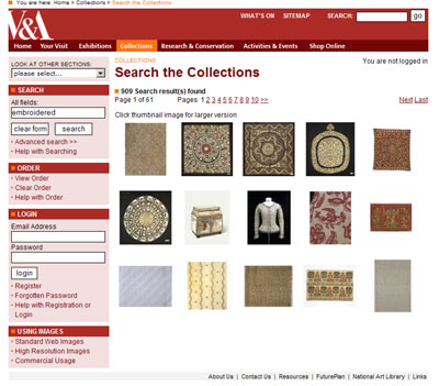 Victoria and Albert Museum Collection Search