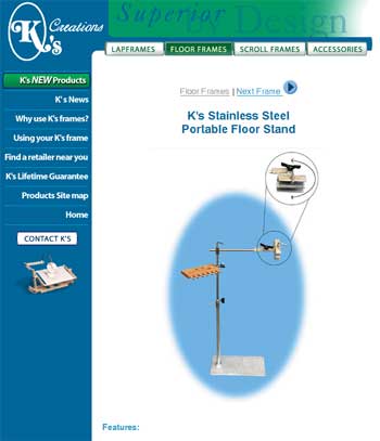 K's Creations Stainless Steel Floor Stand - Site opens in another window