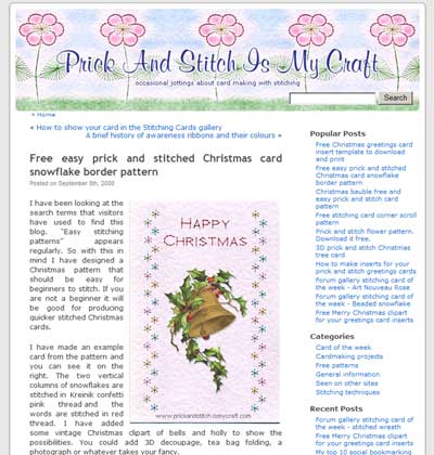 Stitching Cards Free Embroidery Patterns