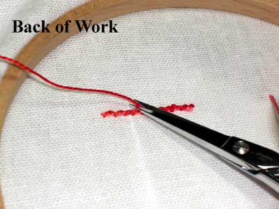 Ending Embroidery Threads