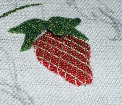 Strawberry Embroidered with Gilt Sylke Twist