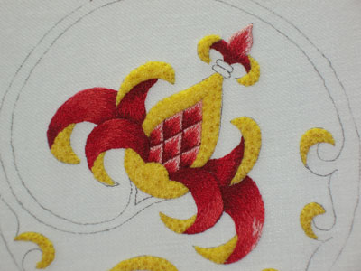Goldwork Embroidery: Stylized Pomegranate