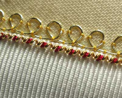 Goldwork: Embroidery with Real Metal Thread: Stretching and Couching Pearl Purl