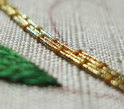Goldwork with Silk Shading: project in the works