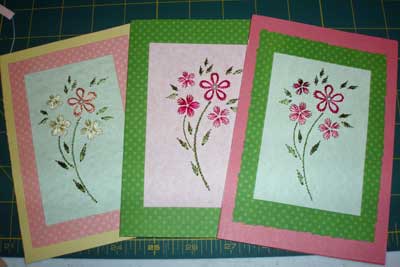 Hand Embroidered Greeting Cards from Kids Embroidery Classes