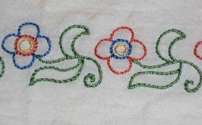 Hand Embroidered Kitchen Towel, Kids' Embroidery, 2008