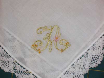 Hand Embroidered Handkerchief - Kids' Embroidery Classes, 2008