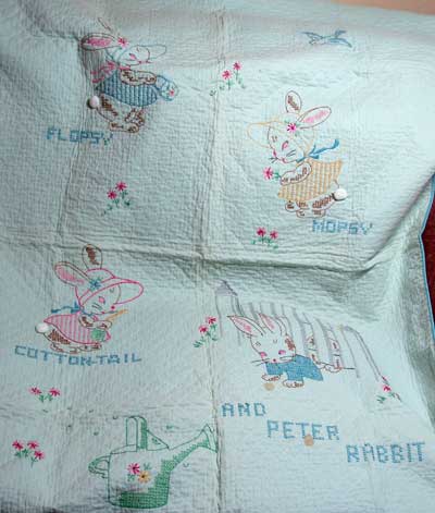 Embroidery Baby Quilts on Vintage Embroidered Baby Quilt  Peter Rabbit And Company