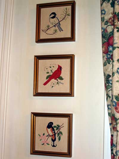 Three Counted Cross Stitch Birds