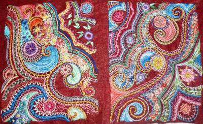 Hand Embroidery on Wool Felt: a Random Sampler with Lots of Stitching