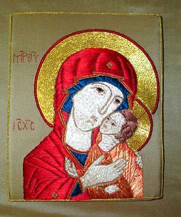 Hand Embroidered Icon by Anne Gomes