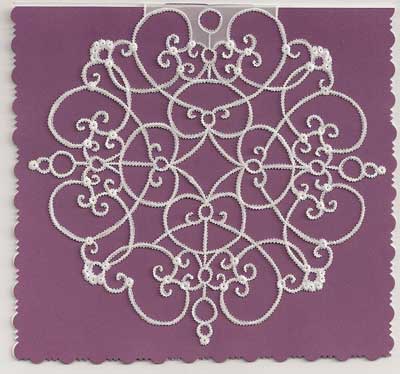 Embroidery Design used to Create a Beautiful Paper Card in Vellum