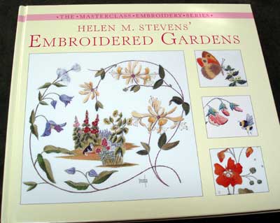 Hand Embroidery Items: Book by Helen Stevens and various fibers and embellishments