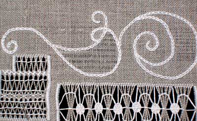 Whitework Embroidery Sampler progress