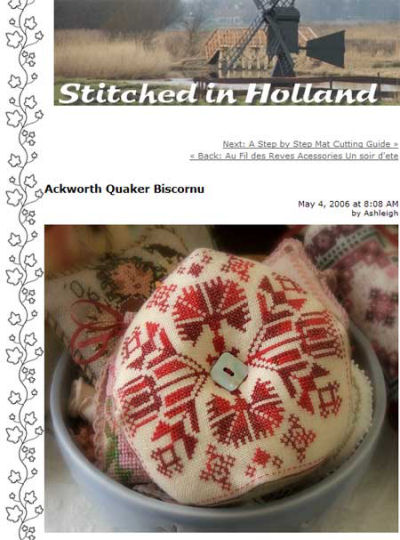Biscornu at Stitched in Holland