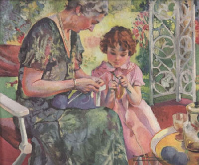 Grandma and child knitting - what could be sweeter than this?
