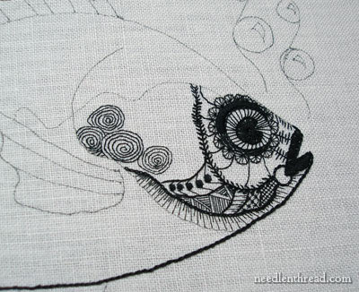 Blackwork Embroidery: A Modern Take on a Fish