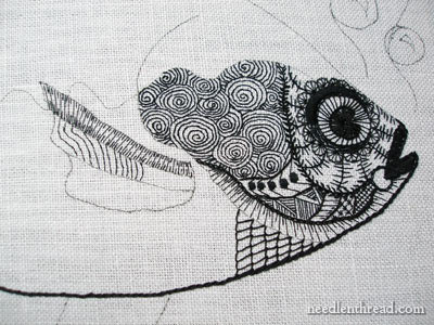 Blackwork Embroidery: A Modern Take on a Fish