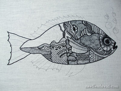 Hand Embroidery Project: Blackwork Fish