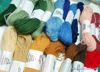 Selecting wool threads for crewel embroidery project