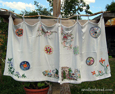 Hand Embroidery on Curtains - a Sampler