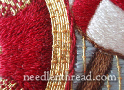 goldwork couched with silk - difficult area