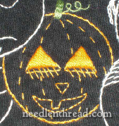 little embroidered jack-o-lantern