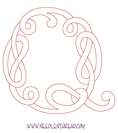 Monogram for Hand Embroidery: Celtic Q