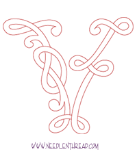 Monogram for Hand Embroidery: Celtic V