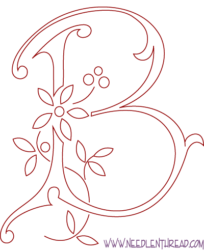 Monogram for Hand Embroidery: The Letter B