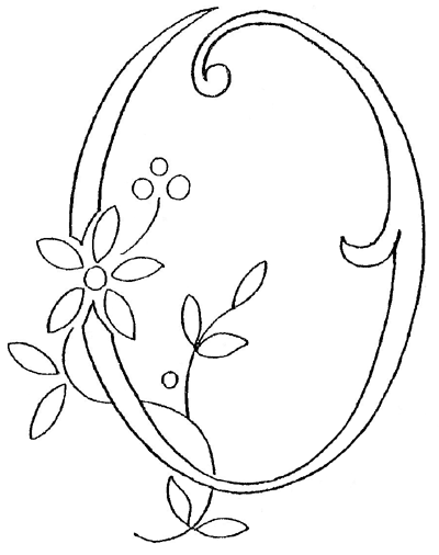 Monogram for Hand Embroidery the Letter O And here's the Q