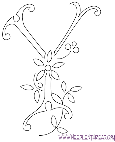Monogram for Hand Embroidery: the Letter Y
