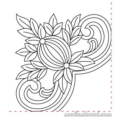 Free Hand Embroidery Pattern Pomegranate Corners