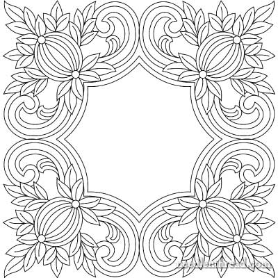 Free Hand Embroidery Pattern Pomegranate Corners