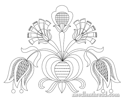 Free Hand Embroidery Pattern: Tulips & Carnations