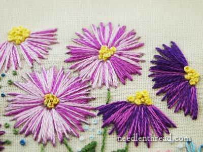 Straight Stitch in Hand Embroidery: Flowers