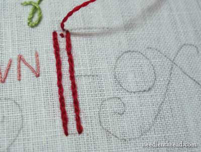 Hand Embroidery: Lettering and Text in Satin Stitch and Chain Stitch