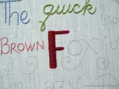 Hand Embroidery: Lettering and Text in Satin Stitch and Chain Stitch