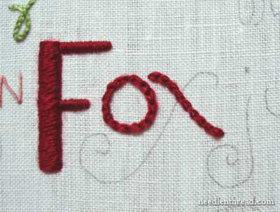 Hand Embroidery: Lettering and Text in Satin Stitch and Chain Stitch