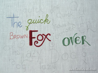 Hand Embroidery: Lettering and Text in Satin Stitch and Chain Stitch