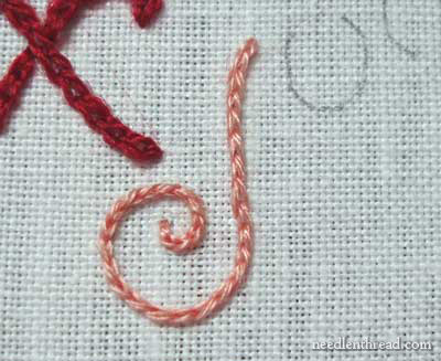 Lettering with Split Stitch