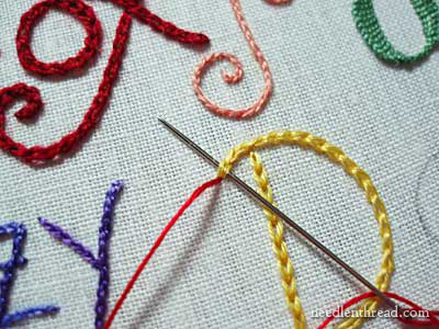 Hand Embroidered Lettering on www.needlenthread.com