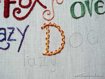 Hand Embroidered Lettering on www.needlenthread.com