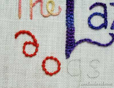 Hand Embroidered Lettering and Text: Coral Stitch